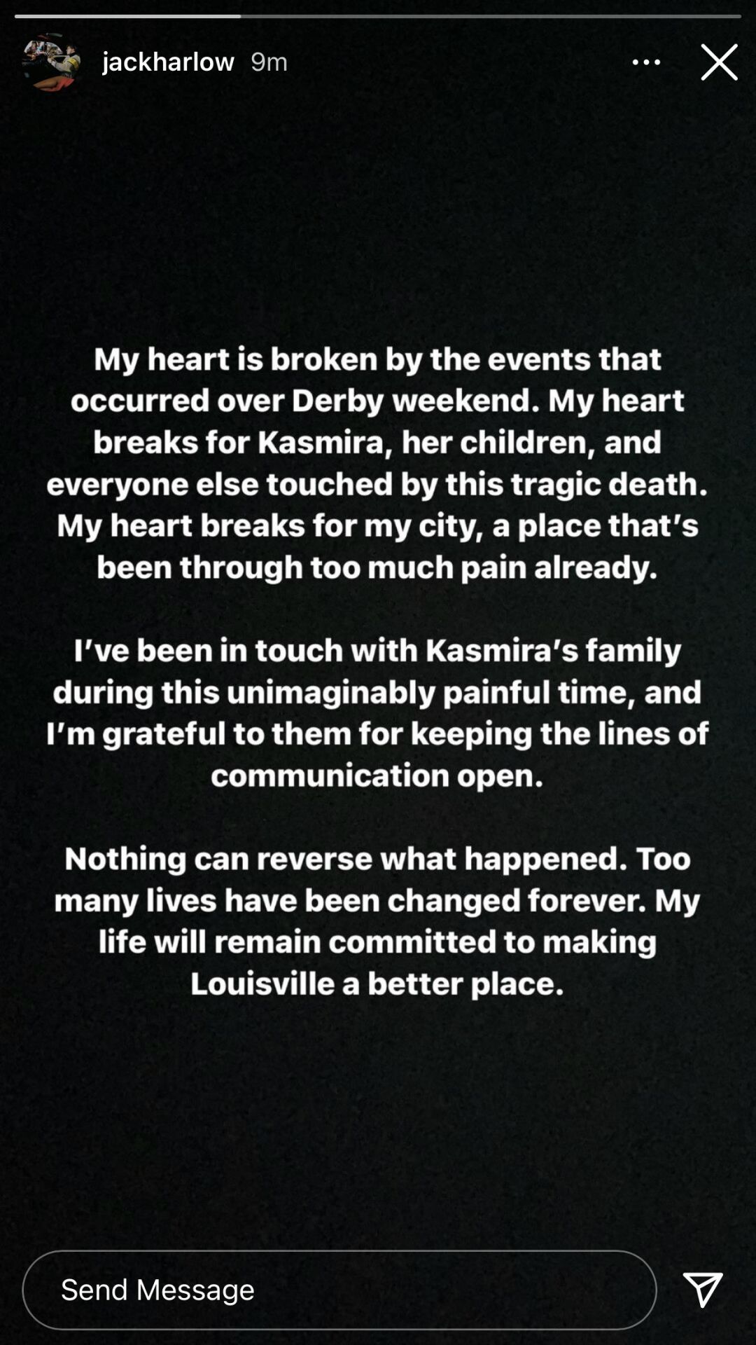 Jack Harlow statement on fatal shooting at Louisville nightclub